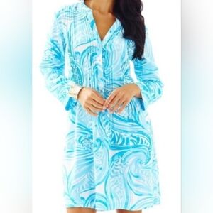 Lilly Pulitzer Sarasota Tunic Dress Size Medium Sea Ruffles 97705
